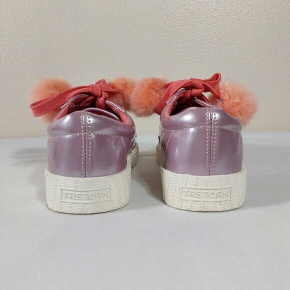 Tretorn Youth Iridescent Metallic Lavender Pom Pom Sneakers - Excellent Cond - 3 - Picture 4 of 10